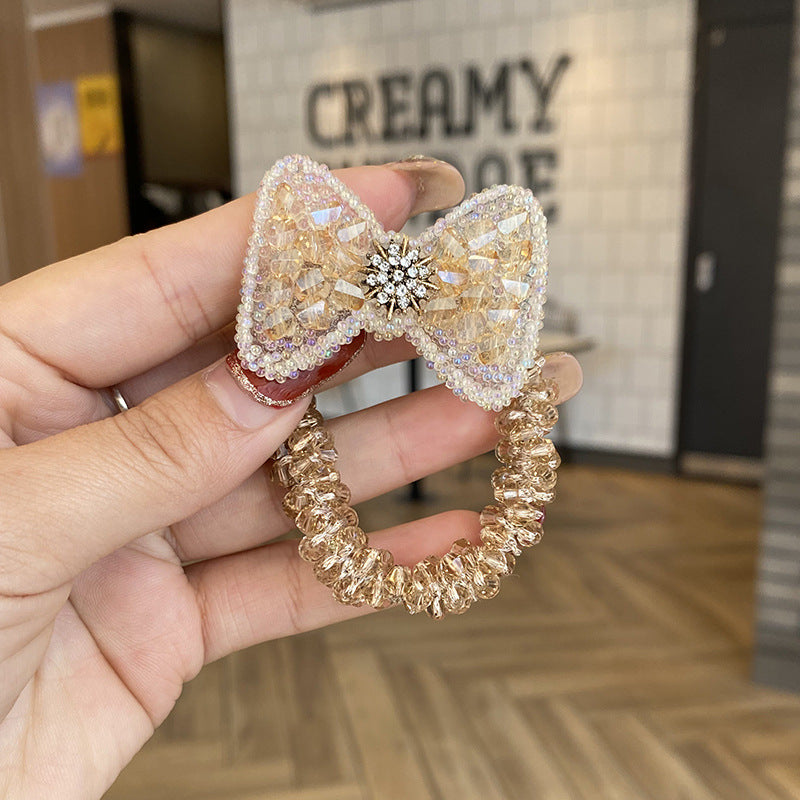 Wholesale Four Leaf Clover Crystal Hair Ties