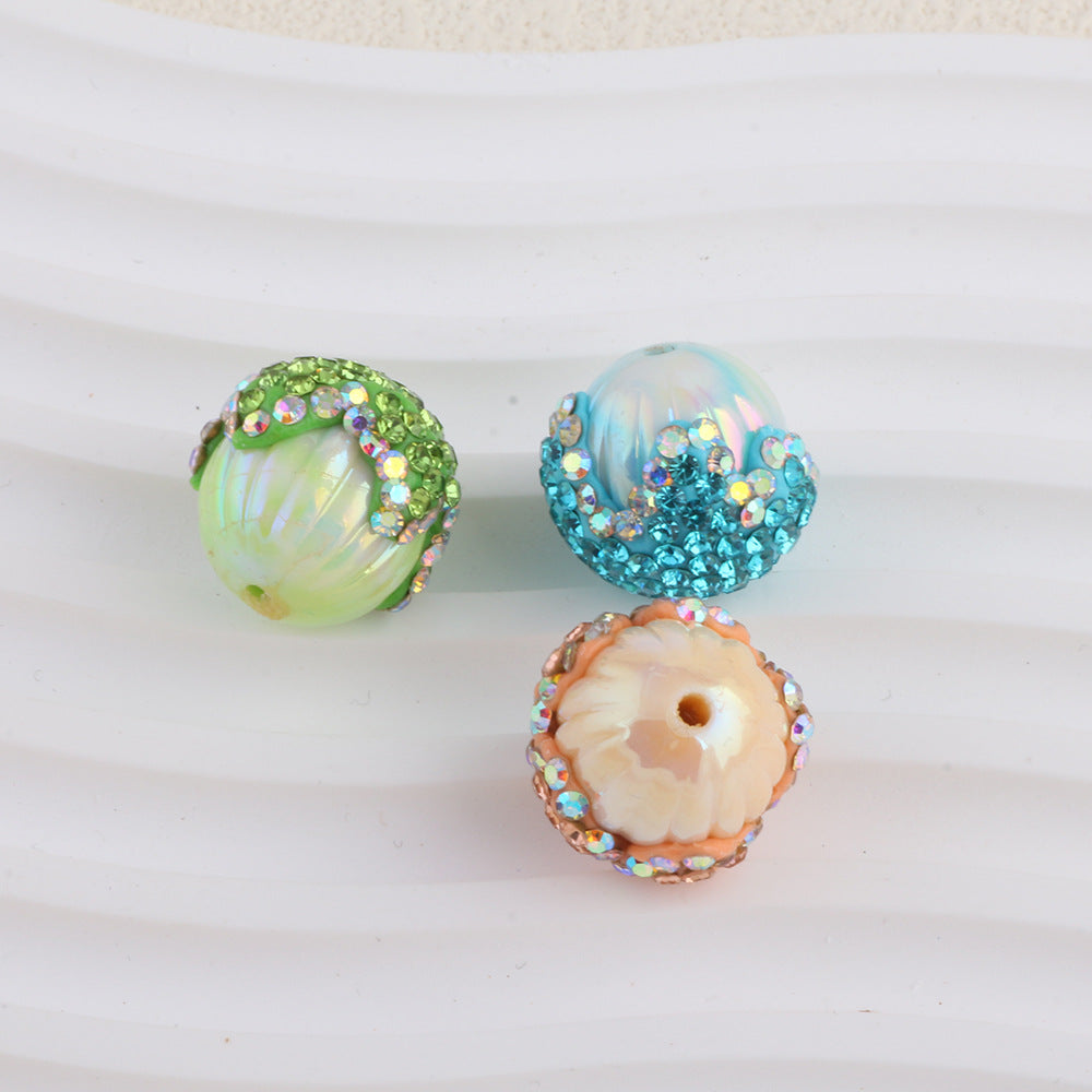 Wholesale 6pcs Acrylic Pine Cone Balls with Pen Soft Clay Straight Hole Beads DIY Accessories