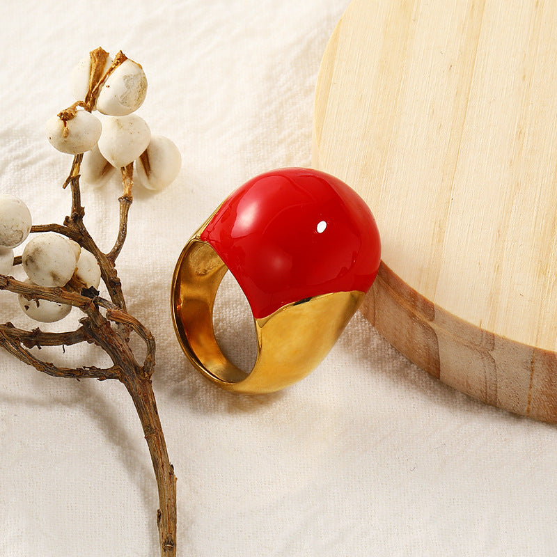 Wholesale Enamel Drop Glaze Titanium Steel Ring
