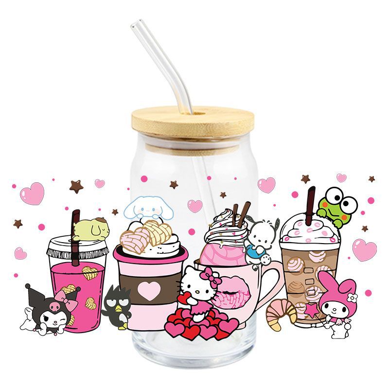 Wholesale 5pcs Cartoon Valentine' s Day  16oz Cup UV DTF Wraps OLY Exclusive