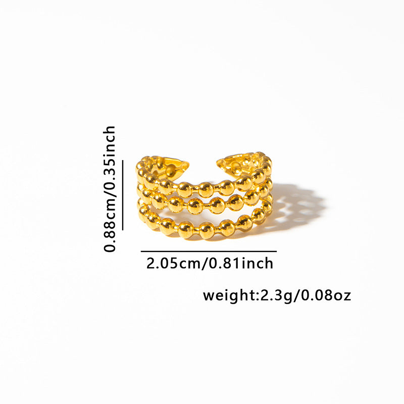 Wholesale Titanium Steel Gold Men' s and Women' s Luxury Adjustable Ring