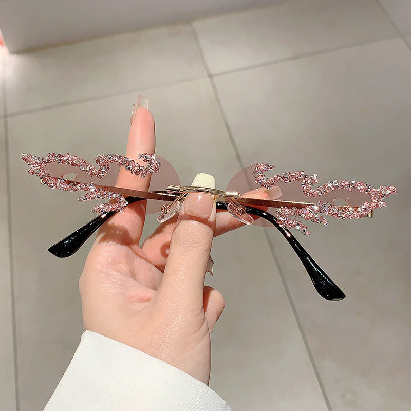 Wholesale Flame Diamond Sunglasses Halloween Fashion Sunglasses