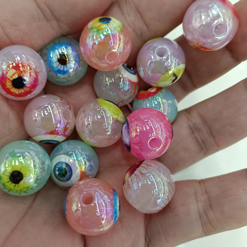 Wholesale 200pcs 16mm UV Plated Colorful Jelly Jewelry Accessories Beads