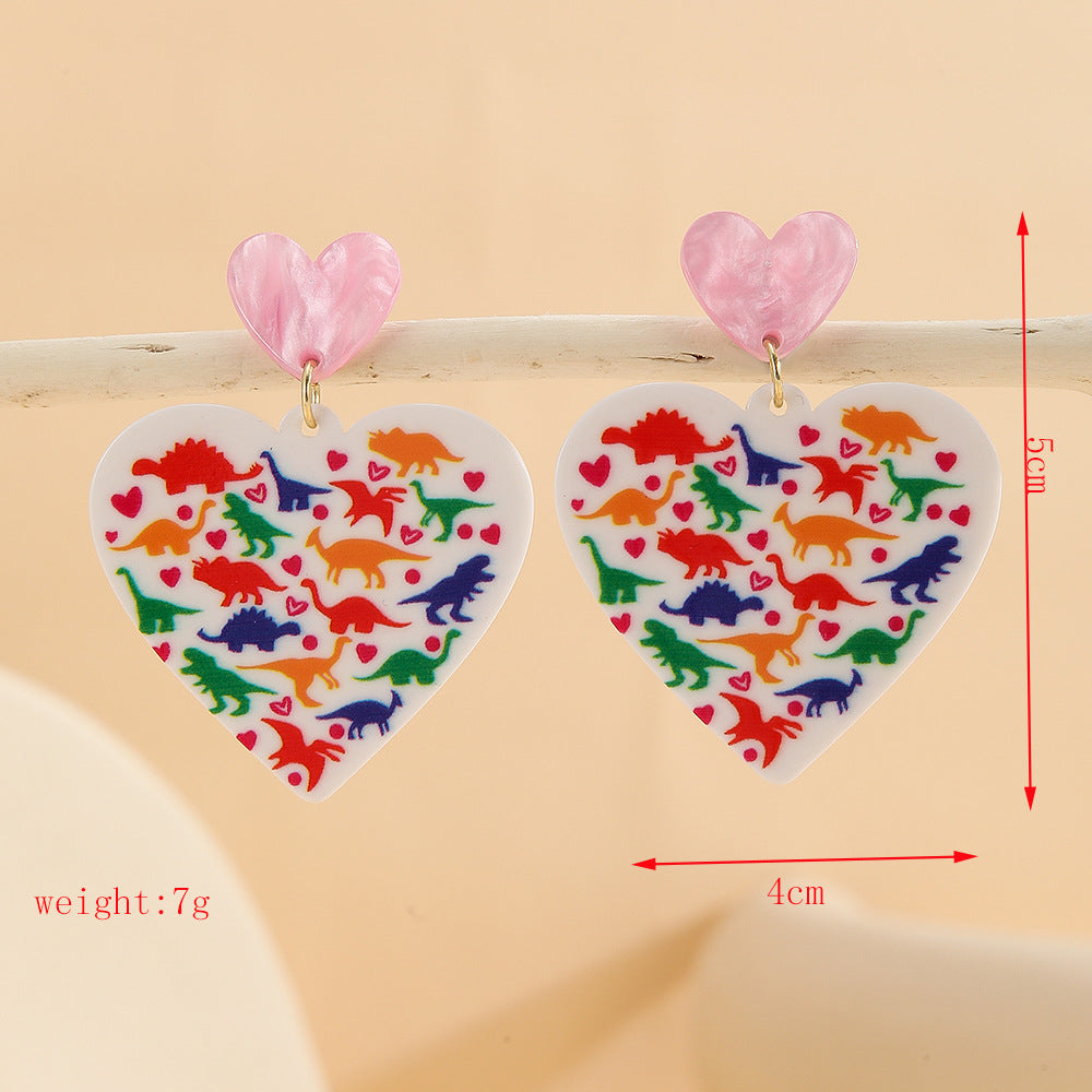 Wholesale Valentine' s Day Double layered Love Acrylic Earrings