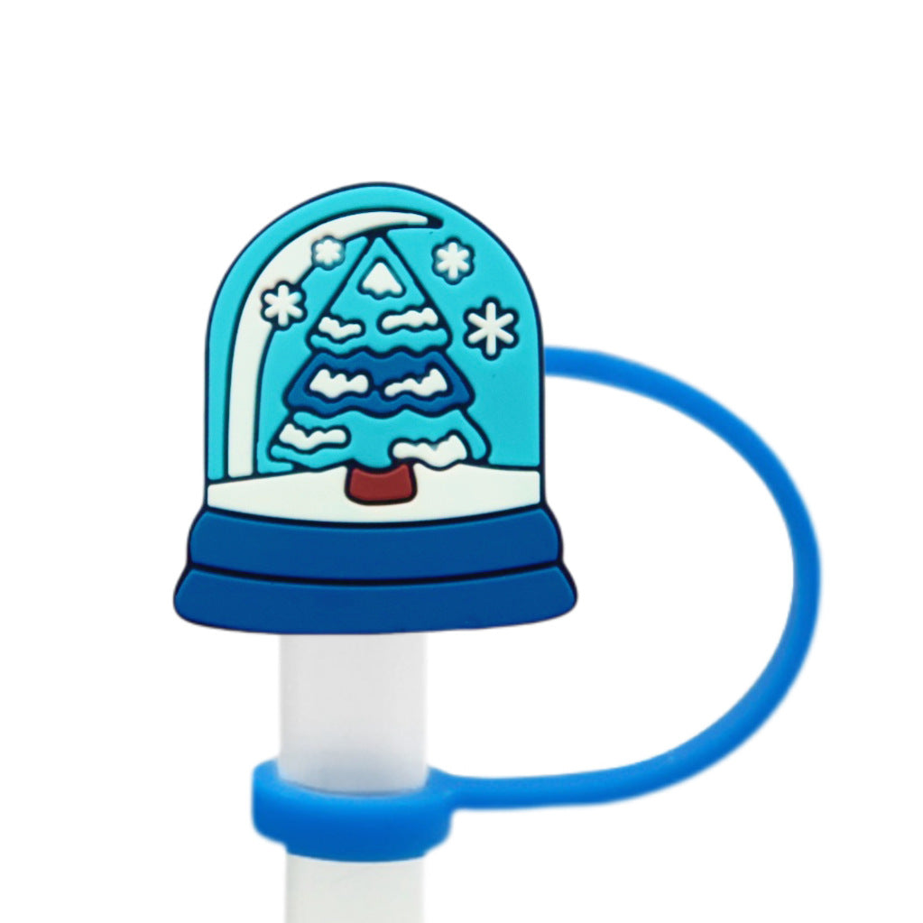 Wholesale 10pcs Winter Series Straw Cap Straw Sleeve Straw Tube Cap