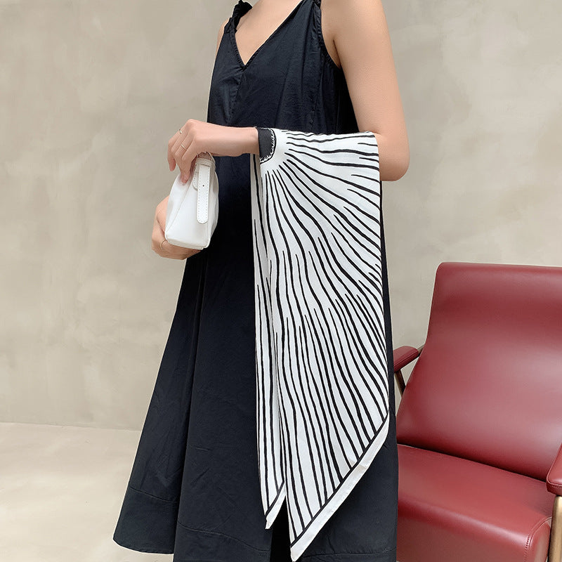 Wholesale Twill Silk Line Printed Polyester Scarves