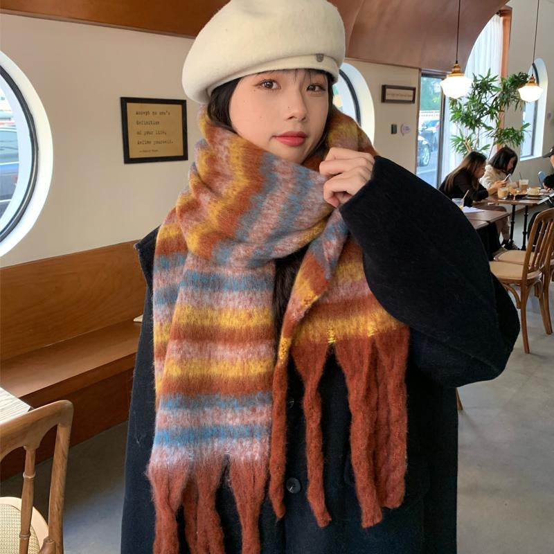 Wholesale New Winter Knitted Thickened Warm Circle Yarn Scarf