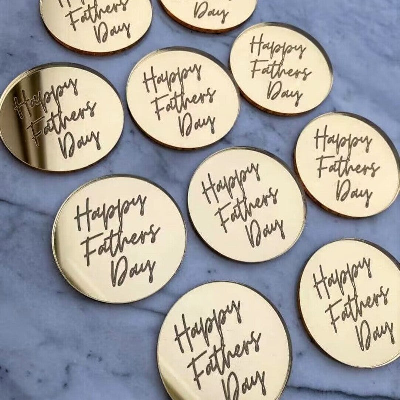 Wholesale 10PCS/PACK Father's Day Happy Acrylic Cake Card Decoration