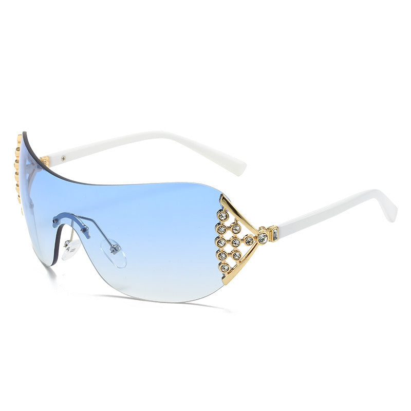 Wholesale Diamond Inlaid Frameless PC Sunglasses