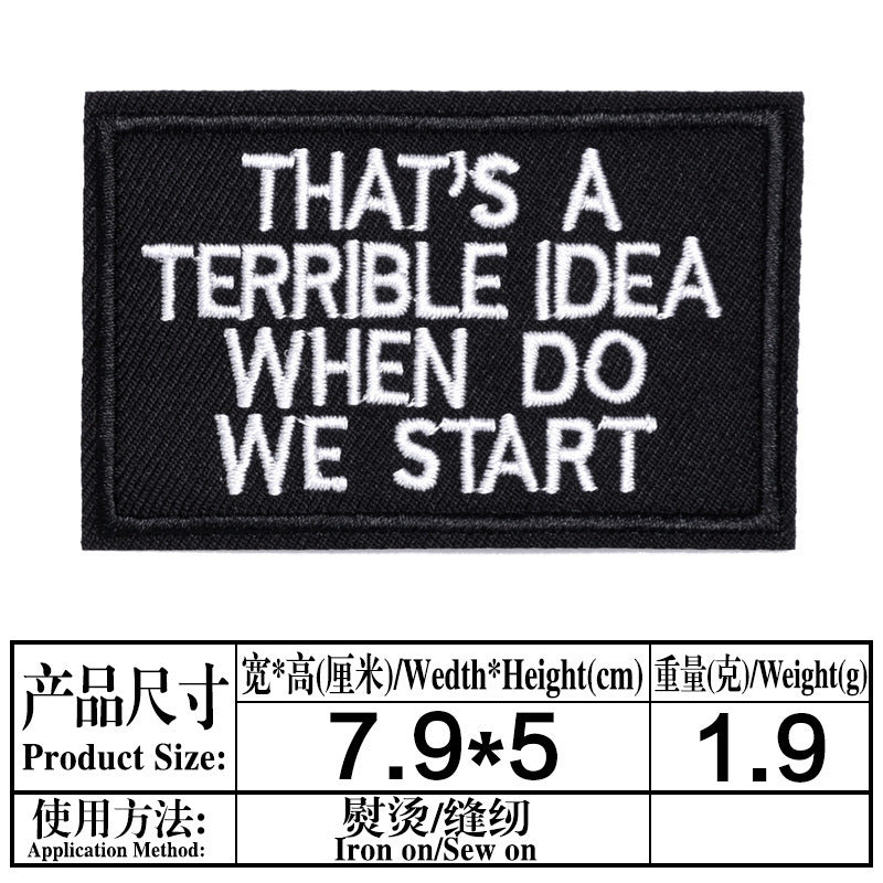 Wholesale Black English Letter Embroidered Patches 20 Pack DIY Clothing Badges For Shoes Hats Fashion Decorative Accessory For Everyday Use