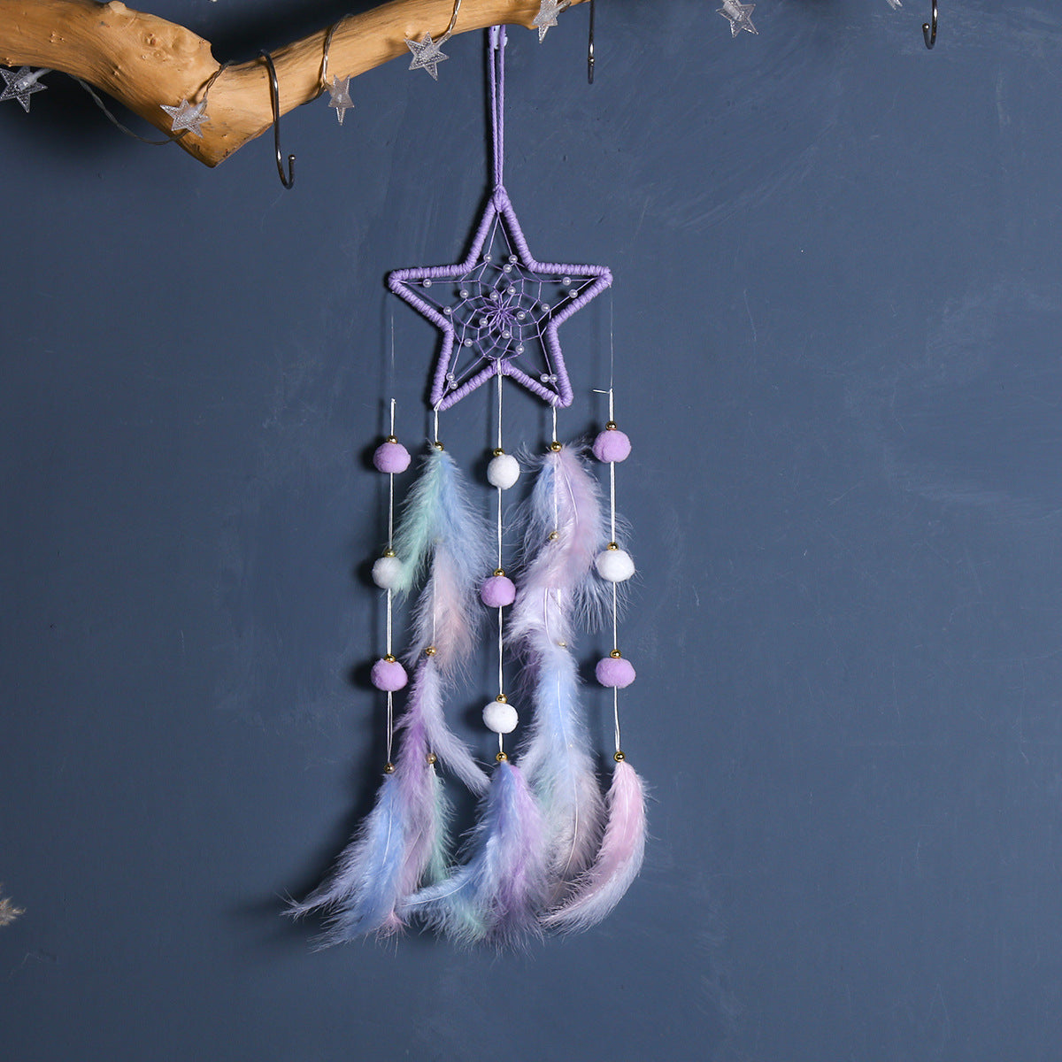 Wholesale Girly Handmade Dream Catcher Pendant Feather Woven Pendant Cute Dream Catcher