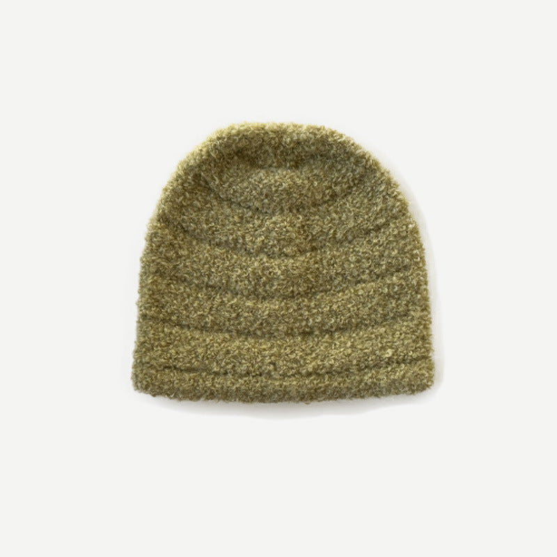 Wholesale Embossed Striped Solid Soft Wool Beanie