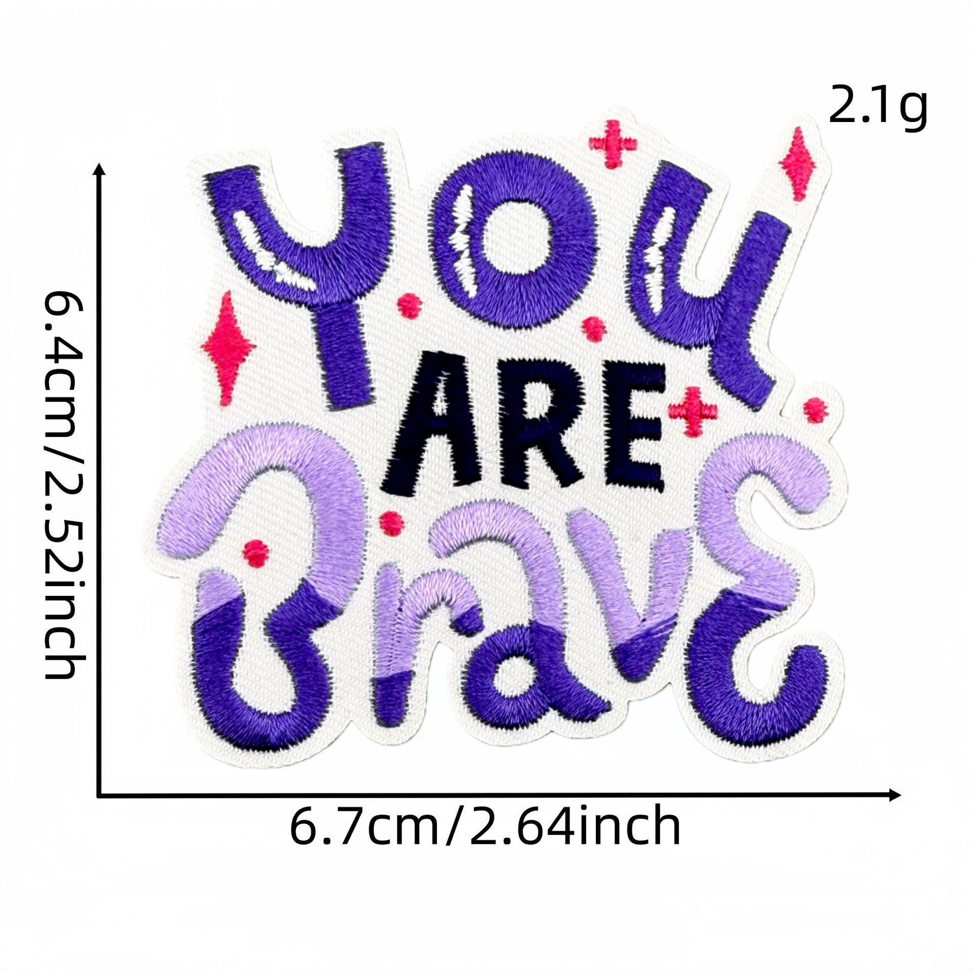 Wholesale Purple Graffiti Inspirational Embroidered Patch Iron On Applique For Clothing Bags DIY Craft