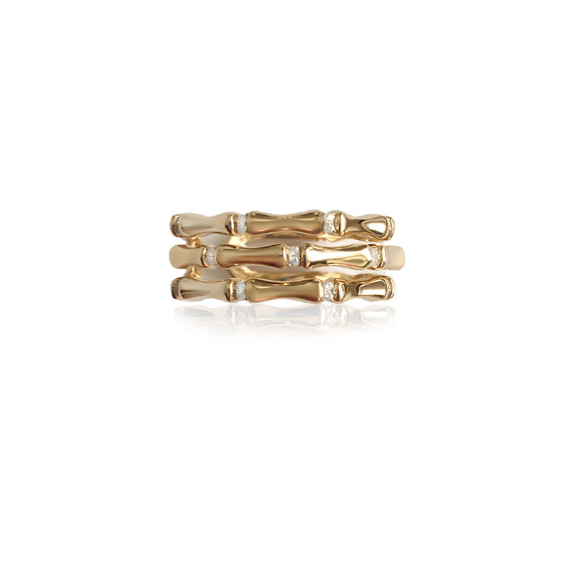 Wholesale Bamboo 18K Gold Simple Ring