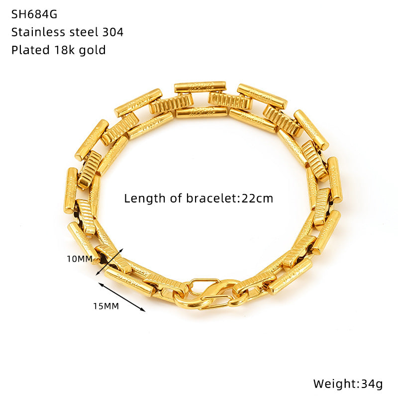 Wholesale fashion stainless steel hip-hop bracelet  unisex jewelry