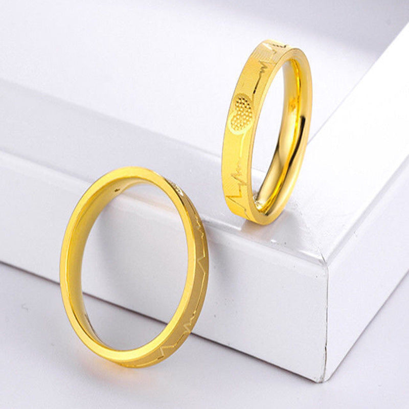 Wholesale Valentine's Day Brass Gold-plated Carved Heart Rings