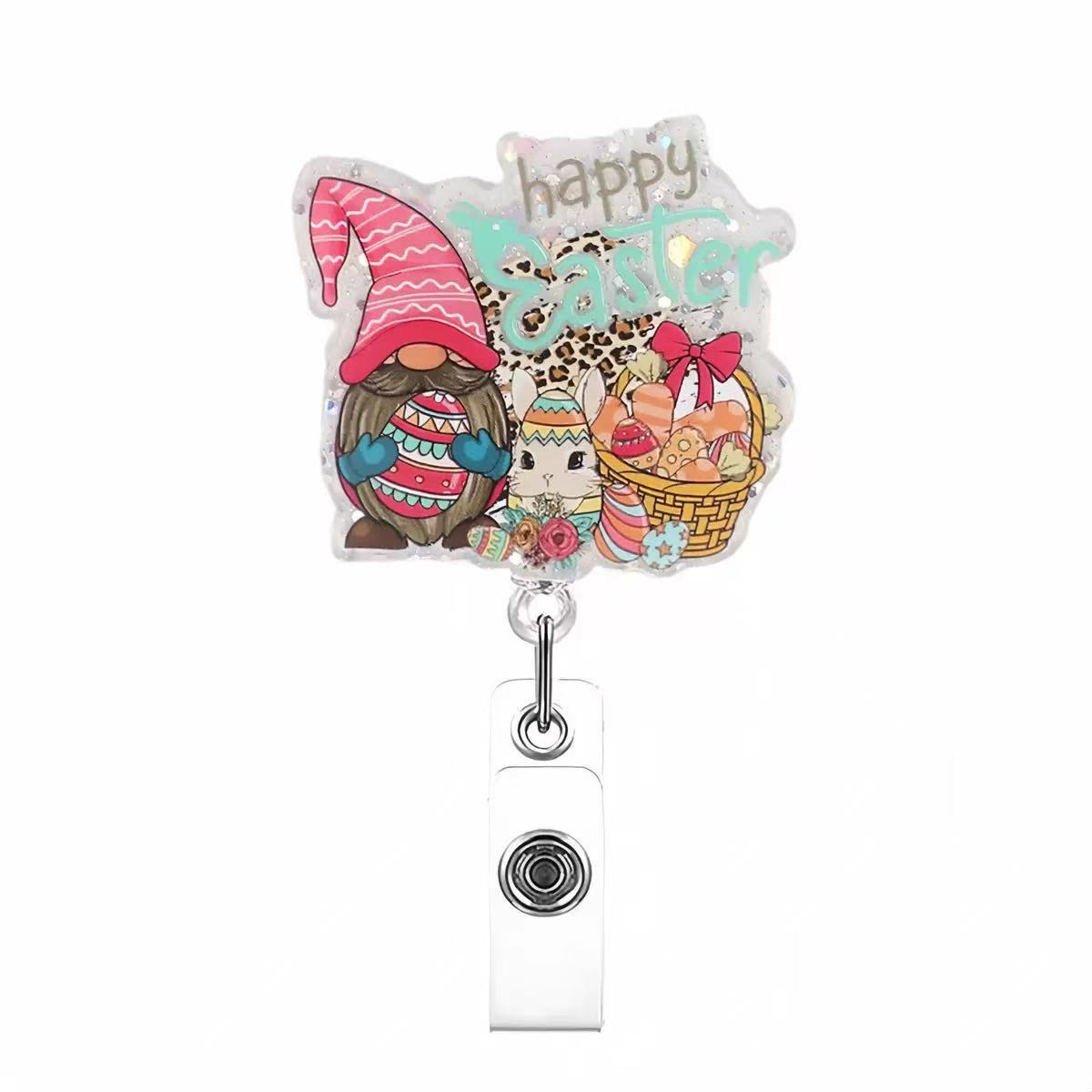 Wholesale Easter Badge Reels Glitter Fun Badge Reels