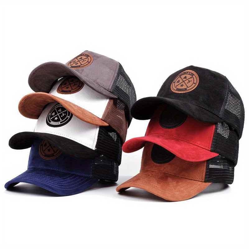 Wholesale Round Logo Suede Mesh Versatile Sun Visor Hip-hop Hat