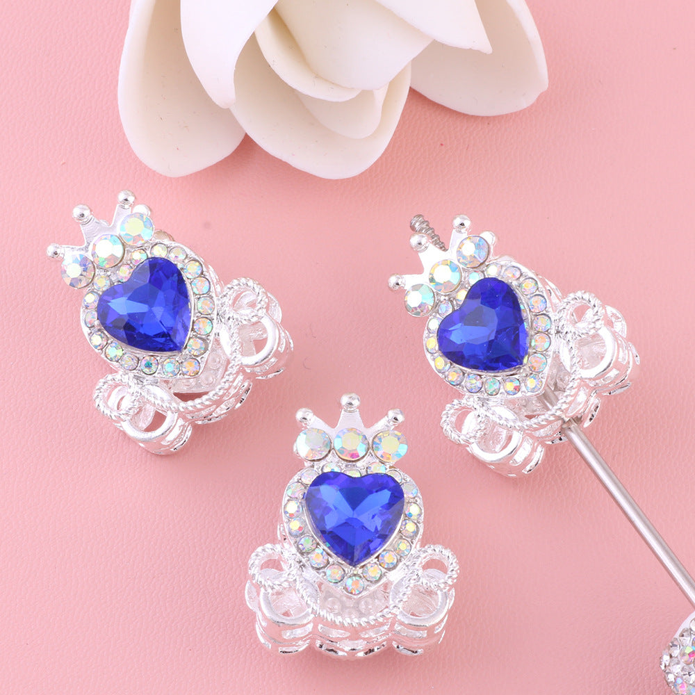 Wholesale 5pcs/pack  Pumpkin carriage heart-shaped crystal alloy rhinestone ball with straight hole  Fancy Beads