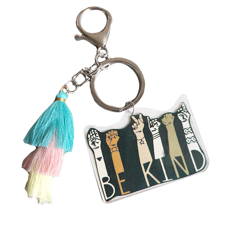 3pcs al por mayor/Packlgbt Rainbow Tassel Plush Keychain
