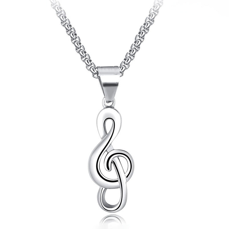 Wholesale Musical Note Titanium Steel Men's Necklace