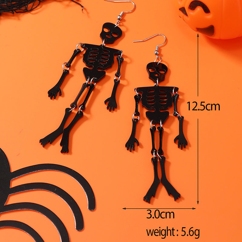 Wholesale  Halloween Ghost Head Luminous Skull Resin Earrings