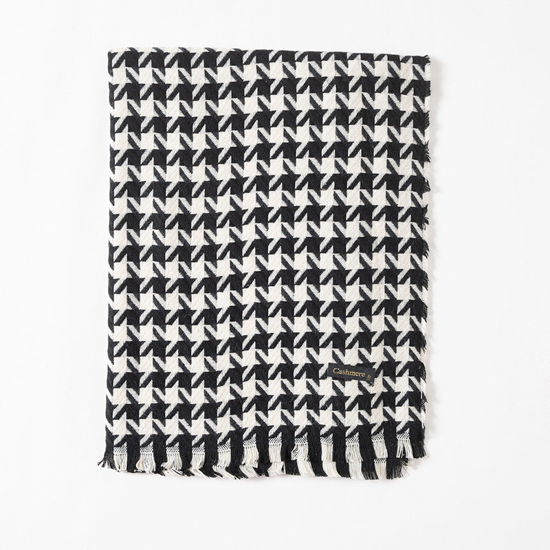 Wholesale Autumn and Winter Plaid Thick Imitation Cashmere Warm Scarf