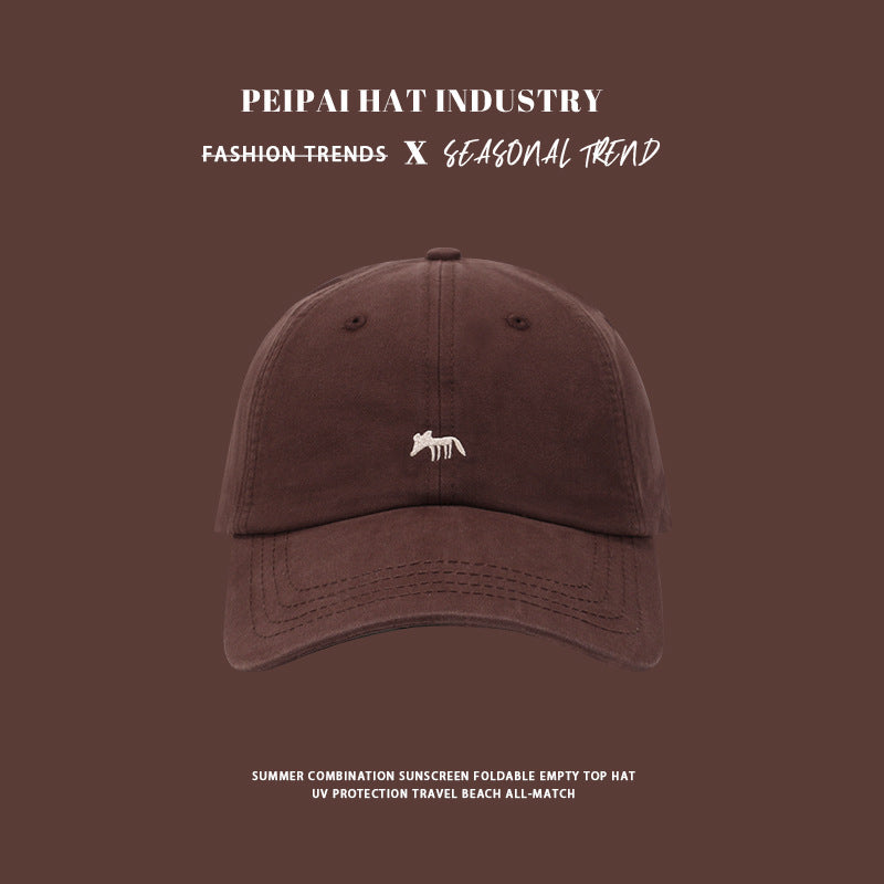 Wholesale Fox Grape Purple Baseball Cap Women's Embroidered Cute Wide-brimmed Sunshade Cap Unisex for Men and Women