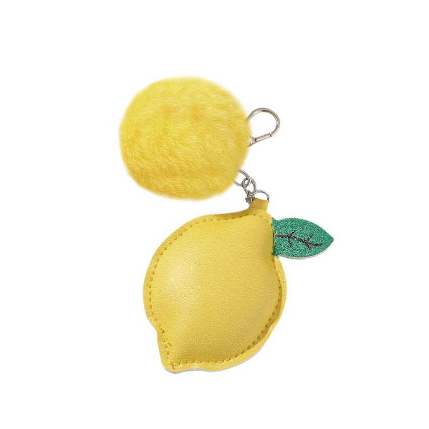 Wholesale Cotton Filled Leather Fruit Keychain