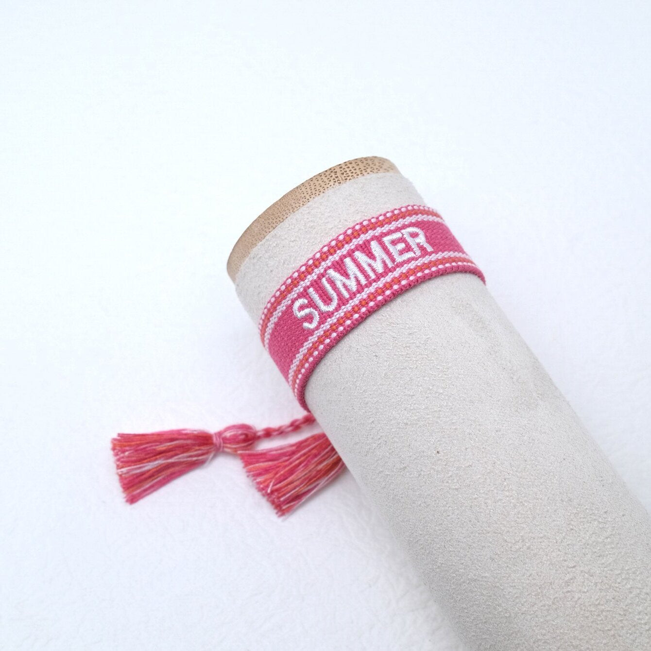 Wholesale Polyester Cord Weaving Embroidered Logo Letter Tassels Bracelets