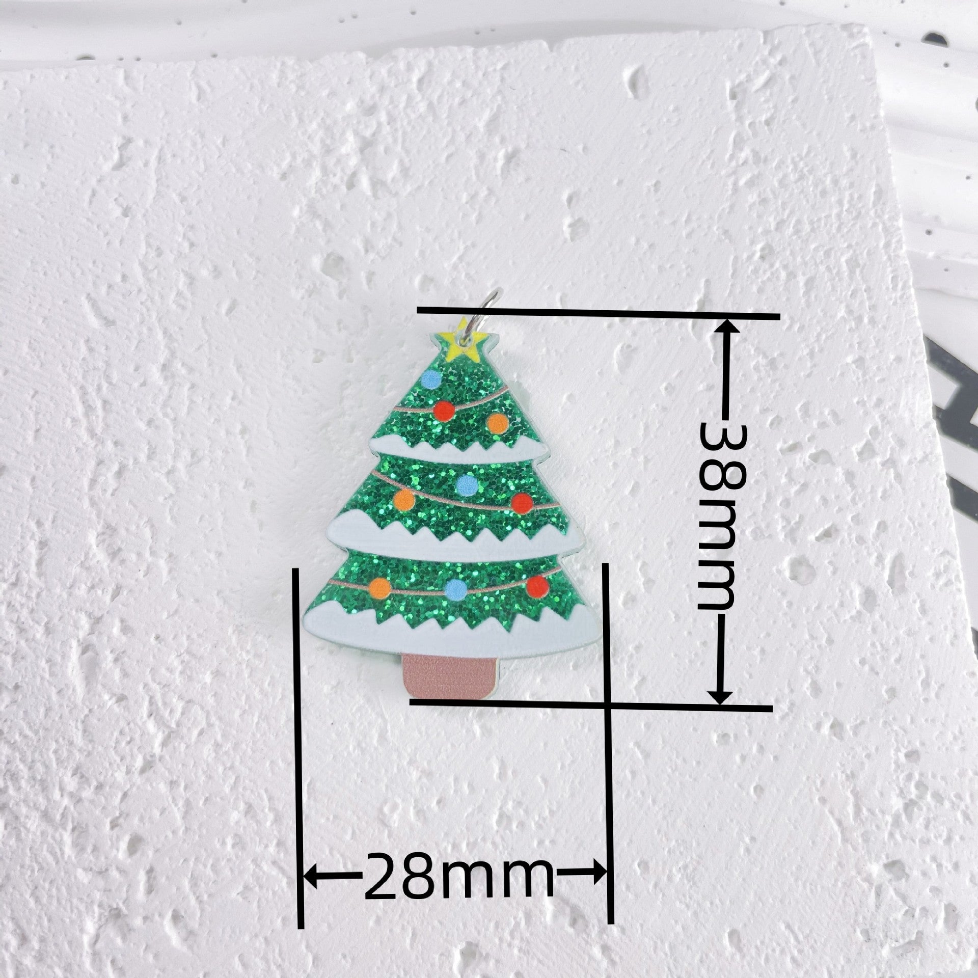 Wholesale New Acrylic Christmas Tree Cactus Snowflake DIY Earrings Pendant