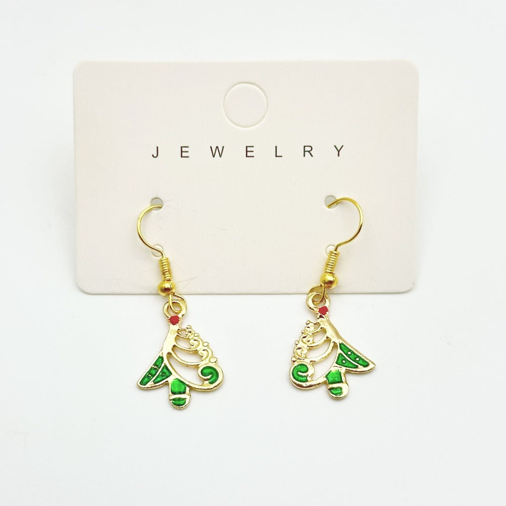 Wallesar Santa Claus Christmas Tree Cartoon Earrings