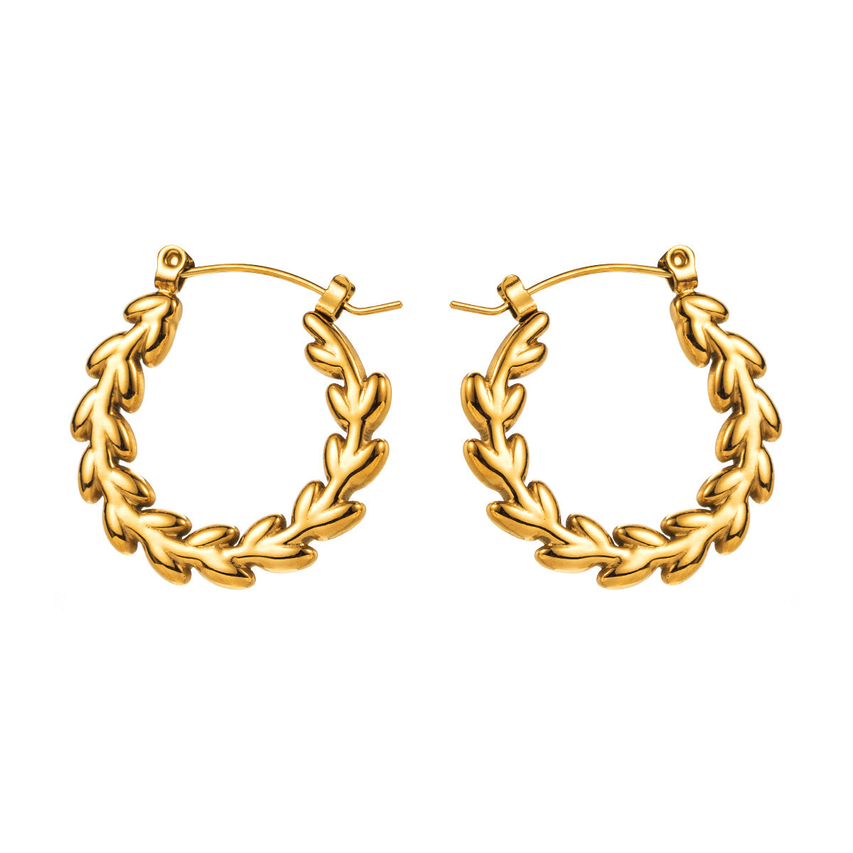 Wholesale French Stainless Steel Vintage Wheat Ear Simple Earrings