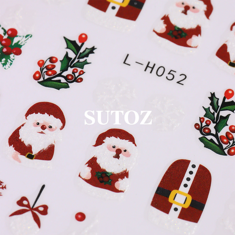 Wholesale 3pcs/pack Cartoon 3D Christmas nail art stickers