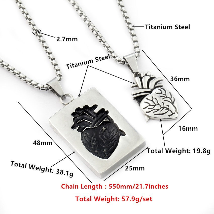 Wholesale Valentine' s Day Heart Shaped Couple Necklace