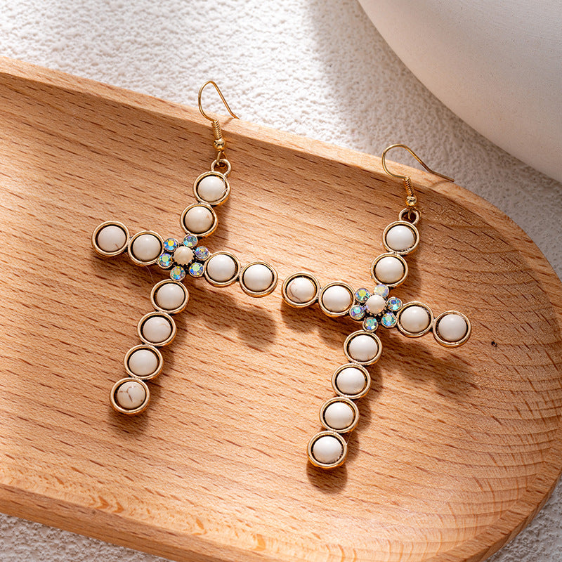 Wholesale Bohemian style turquoise flower earrings