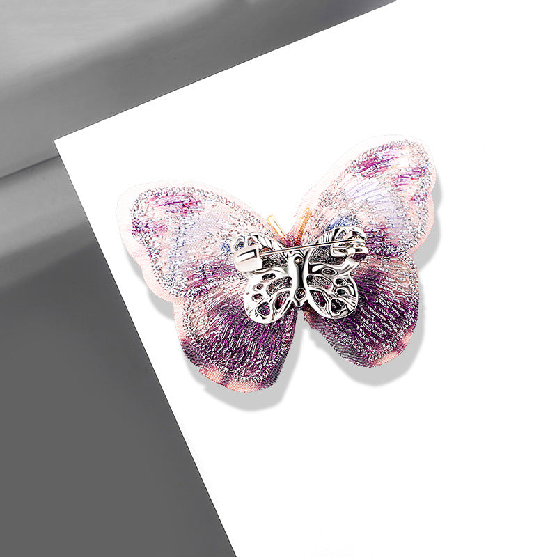 Wholesale Embroidered Butterfly Alloy Brooch