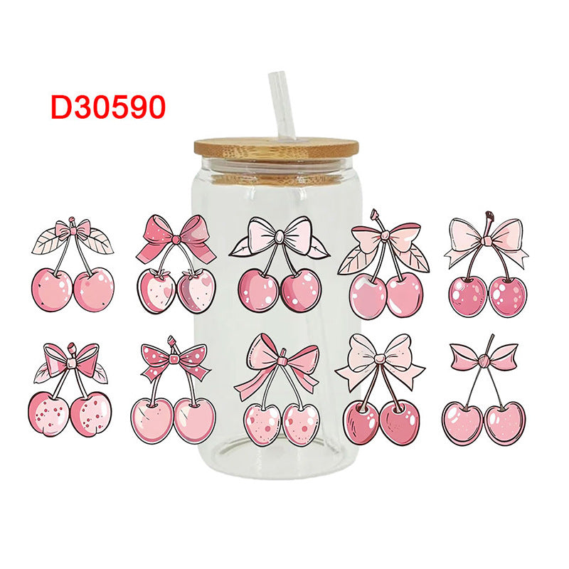 Wholesale Colorful Cherries 16oz Cup UV DTF Wrap