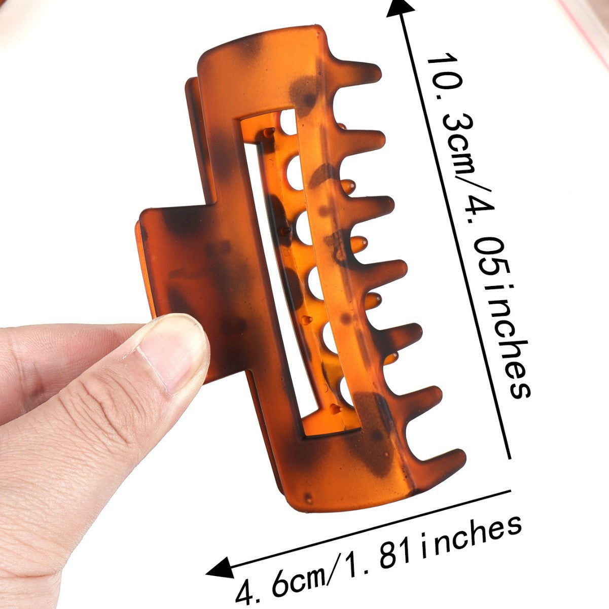 Wholesale Retro Tortoiseshell Acetate Hair Claw Clip For Women Large Hollow Rectangle Design Fashion Hair Accessory Boutique Resale Gift