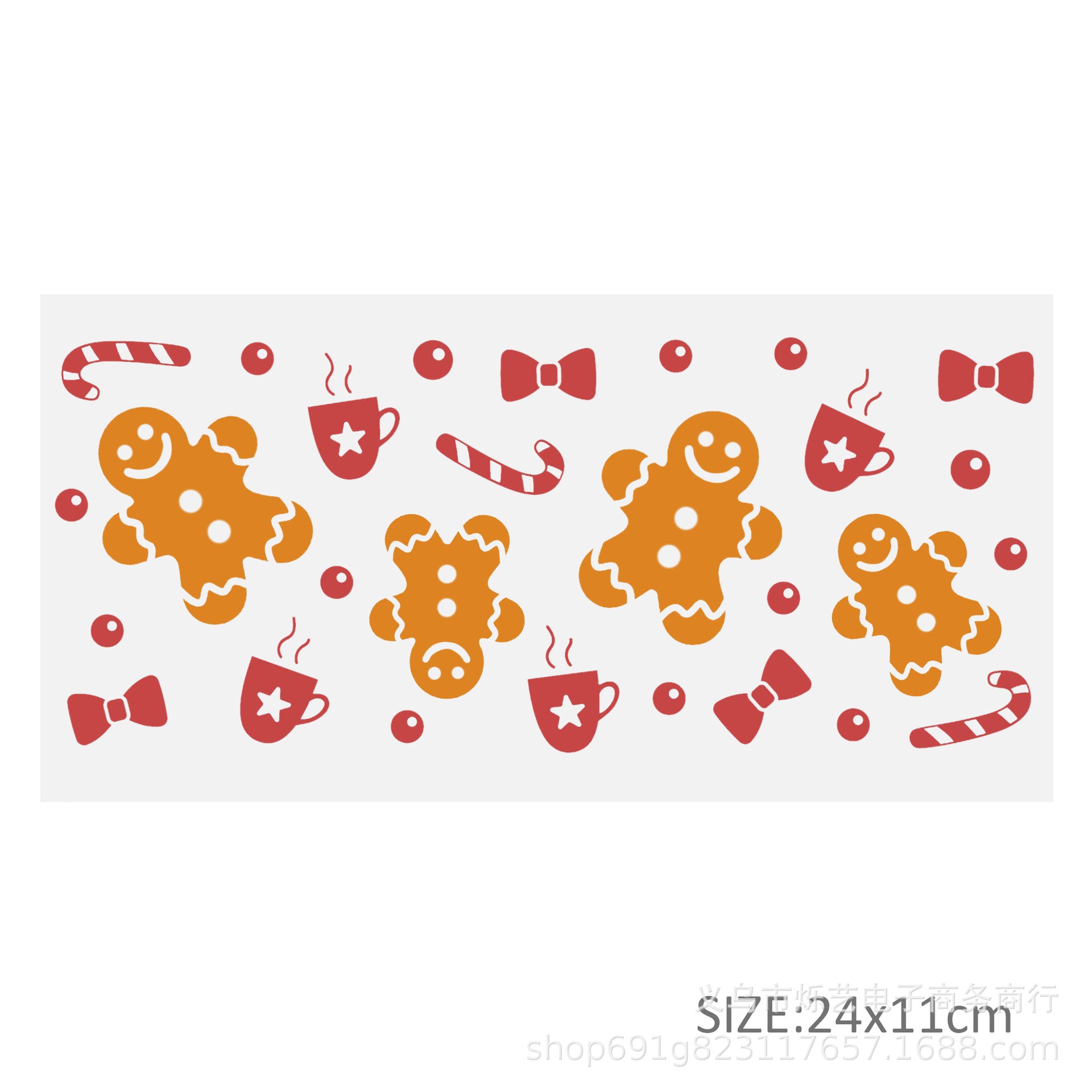 Wholesale  5pcs/pack Snowman Gingerbread Man Christmas Series 16oz Cup UV DTF Wraps