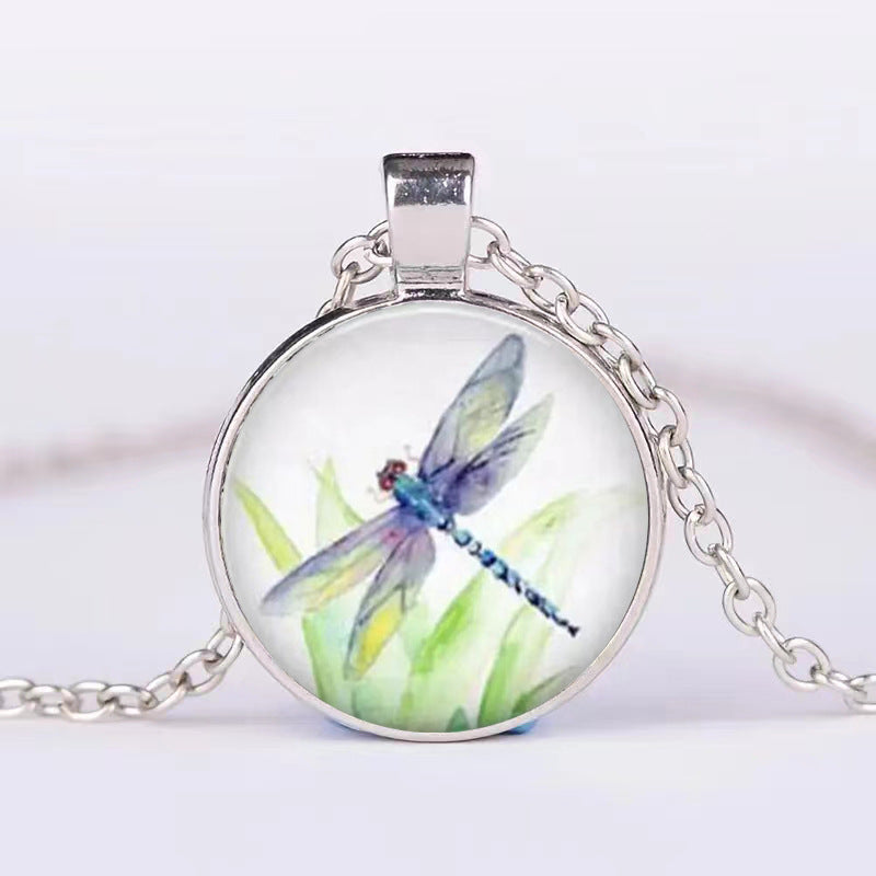 Wholesale Creative and fashionable dragonfly time gem crystal pendant