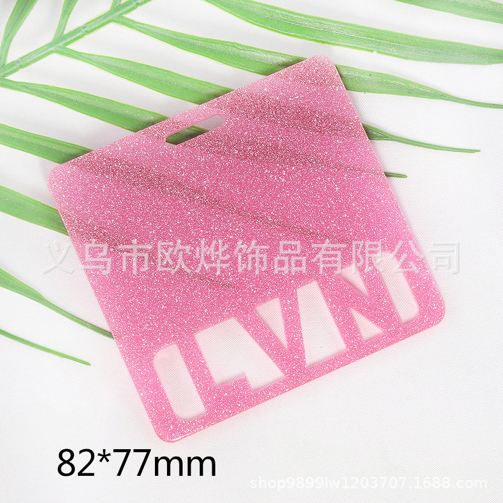 Wholesale 10pcs New Blank Glitter Acrylic Hollow Letter DIY Pendant Bookmark