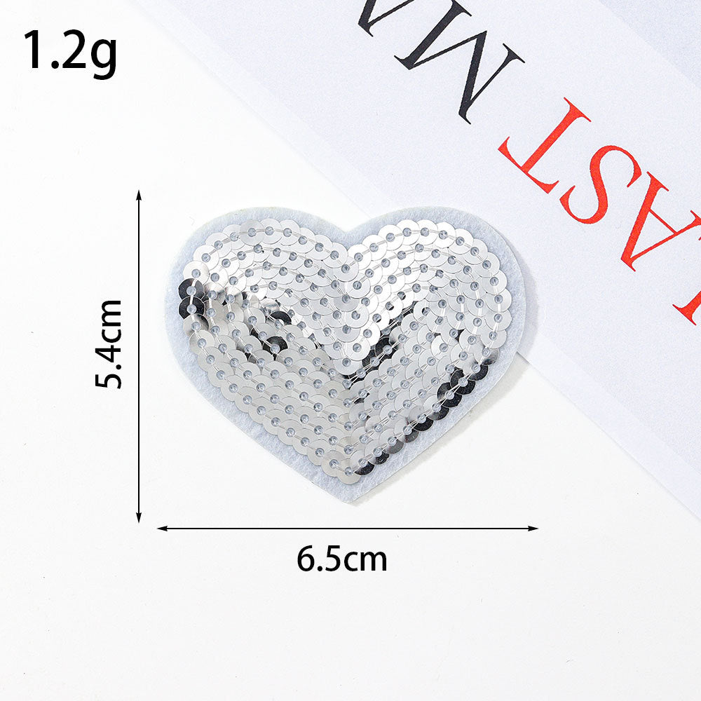 Wholesale Glitter sequined fabric patches,  multi-colored star DIY Patches