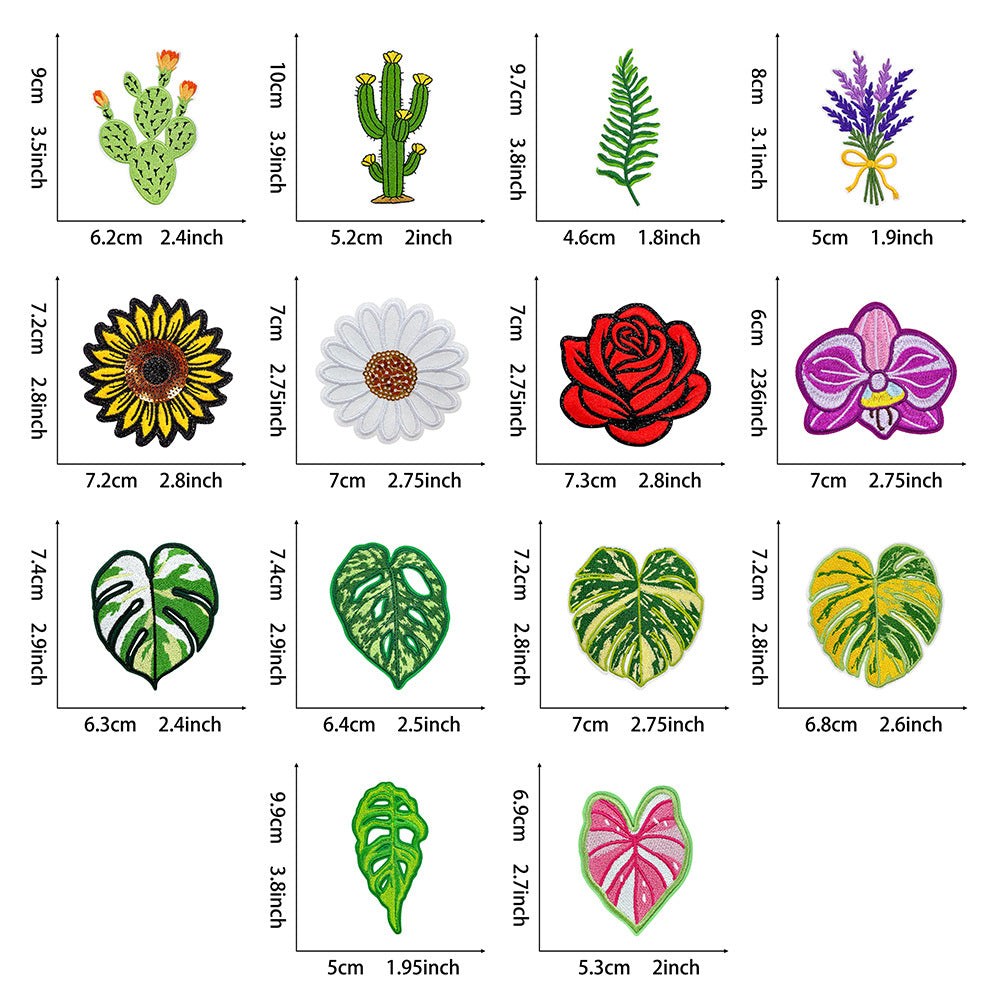 Wholesale Trendy Embroidered Plant Patches With Hot Melt Backing Cactus Sunflower Monstera Design For DIY et Decor And Boutique Craft Supply