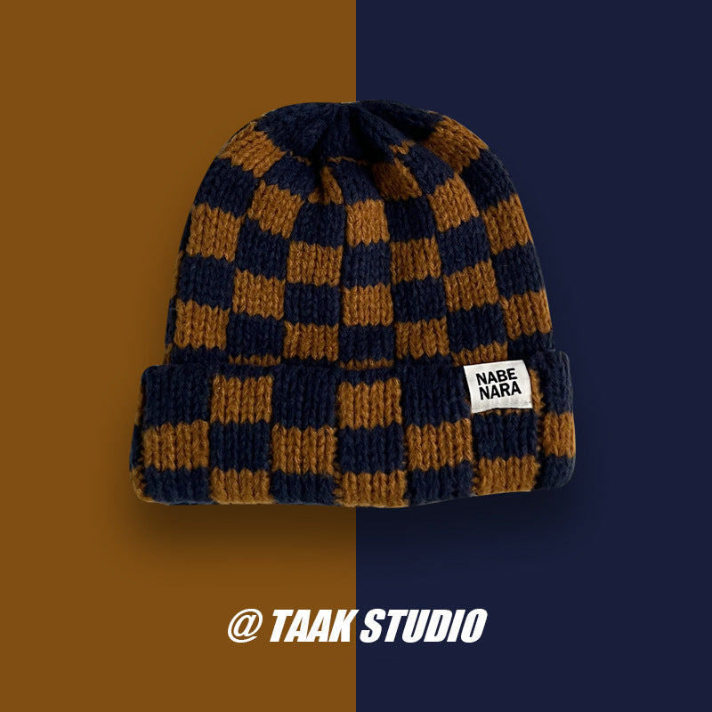Wholesale Checkered knit hat for women