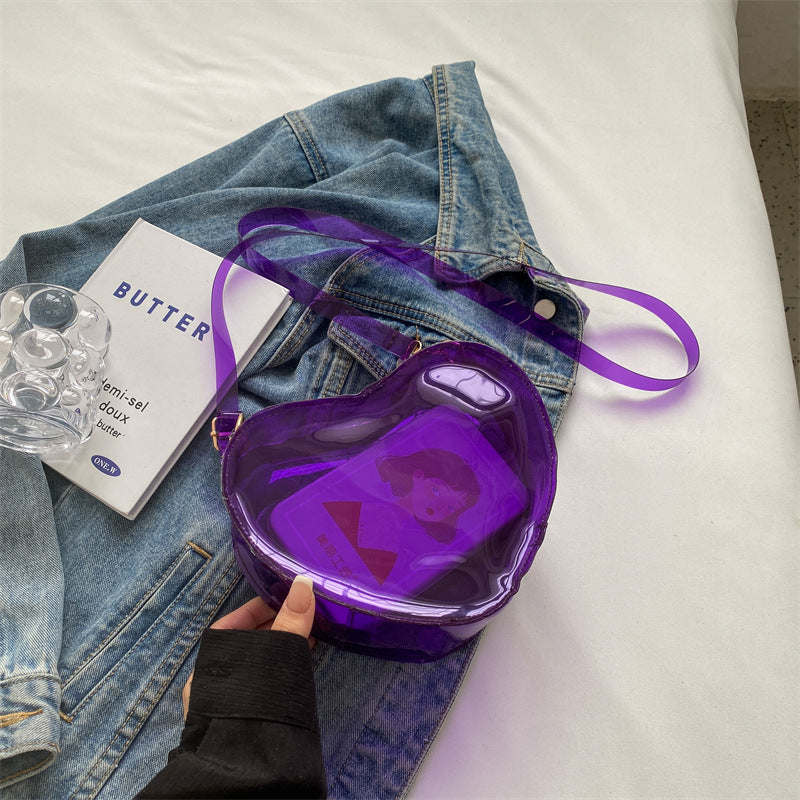 Bolso de corazón translúcido de PVC al por mayor