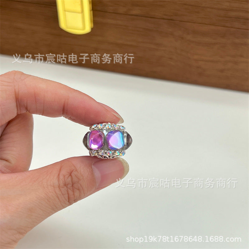 Wholesale 10pcs cat' s eye stone mocha cube  Acrylic Beads