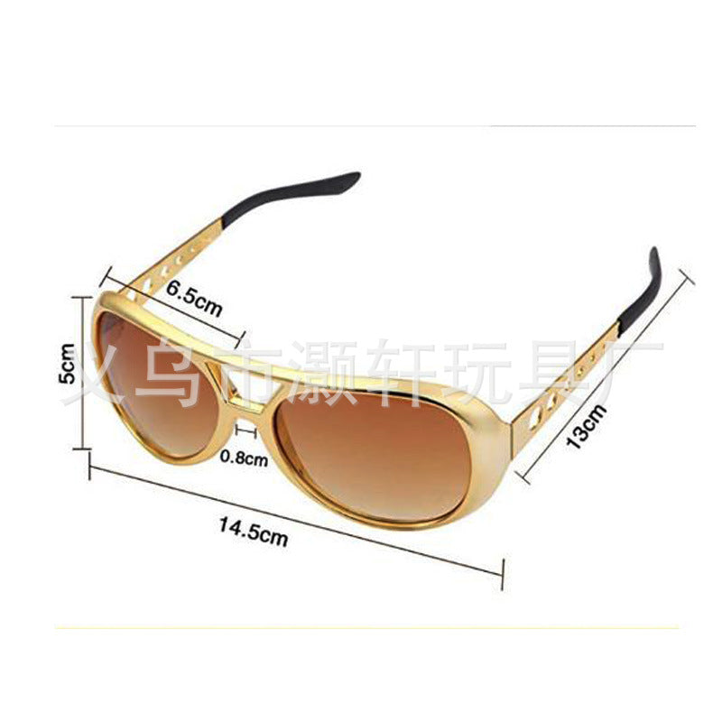 Wholesale Disco Retro Four Piece Set Elvis Presley Glasses Sequin Headband Globe Round Earrings