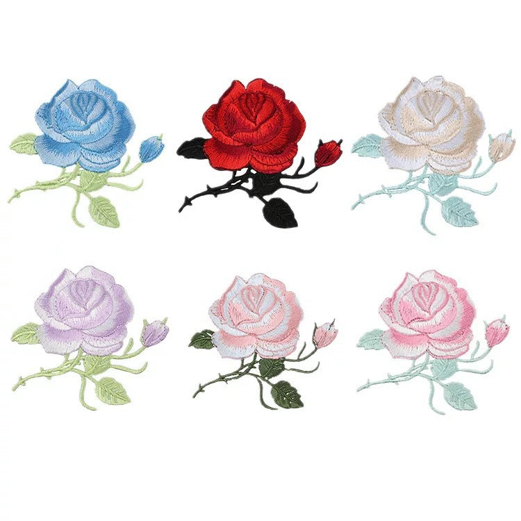 Wholesale Polyester Iron On Embroidery Patch Butterfly Floral Design For Clothing Decorative DIY Craft Supply