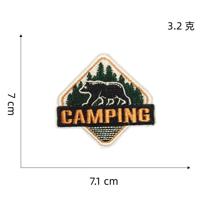 Wholesale Bear cloth outdoor colorful scenery hiking embroidery DIY Patches